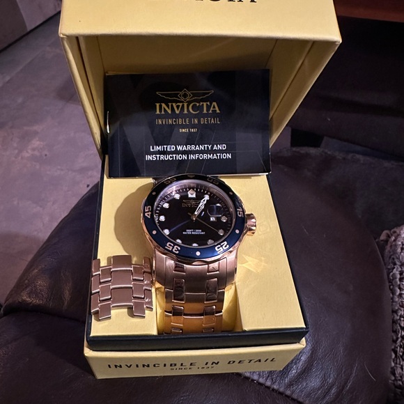 Invicta Gold and Blue Diving Watch